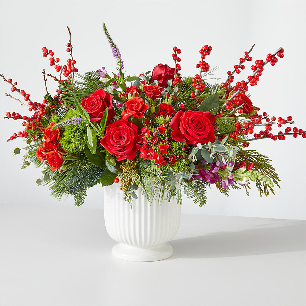 Big Red Bow Bouquet – Charming Petals, Dracut MA