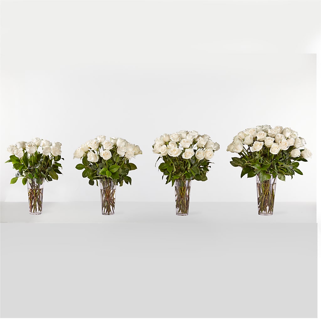 Long Stem White Rose Bouquet – Charming Petals, Dracut MA
