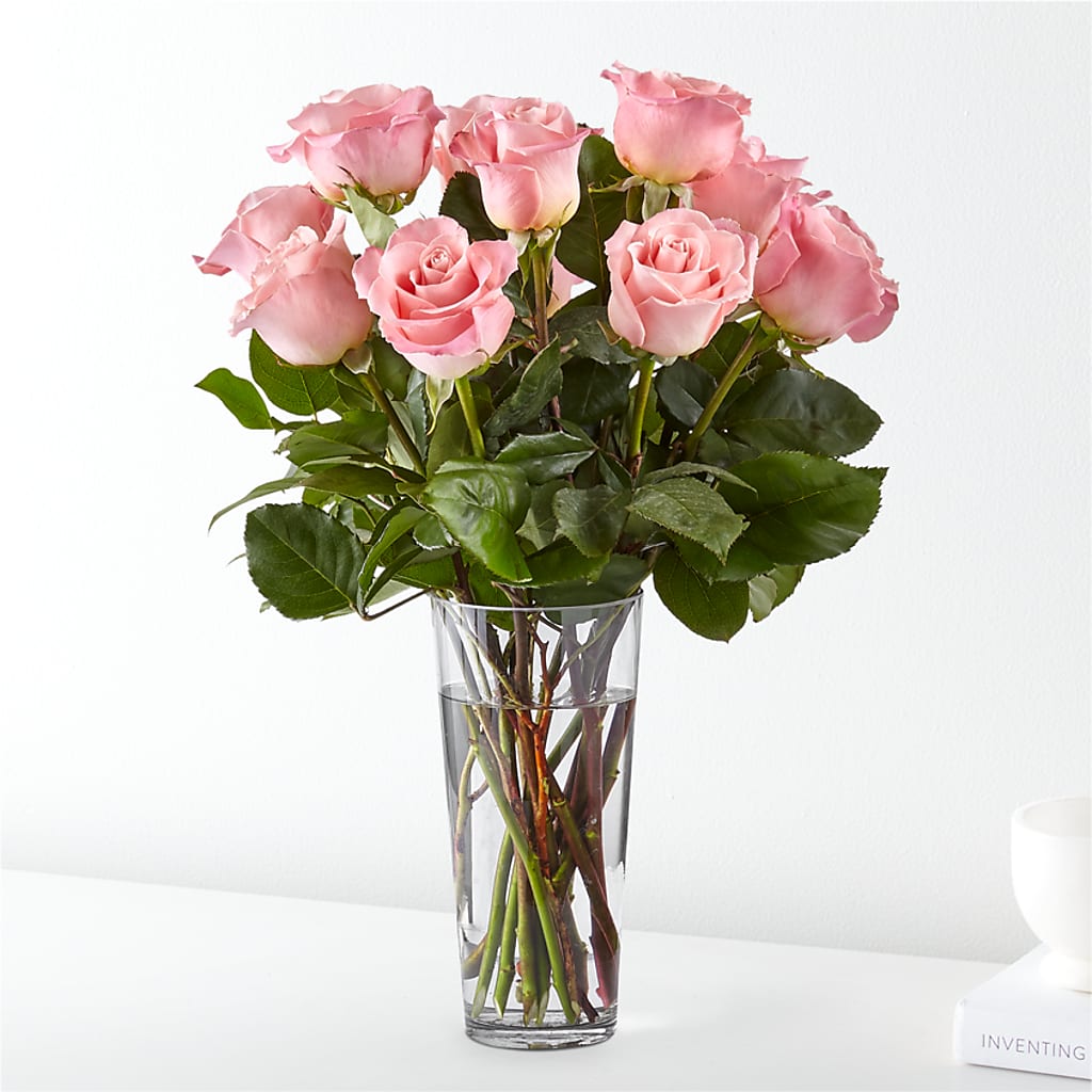 Long Stem Pink Rose Bouquet – Charming Petals, Dracut MA