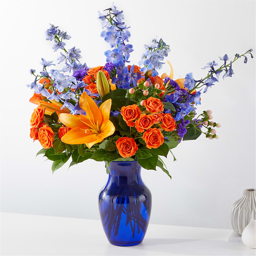 Radiant Citrus Bouquet – Charming Petals, Dracut MA