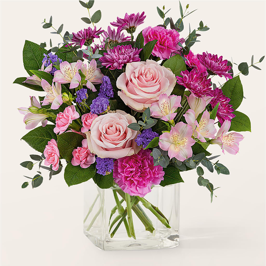 Rosy Radiance Bouquet – Charming Petals, Dracut MA