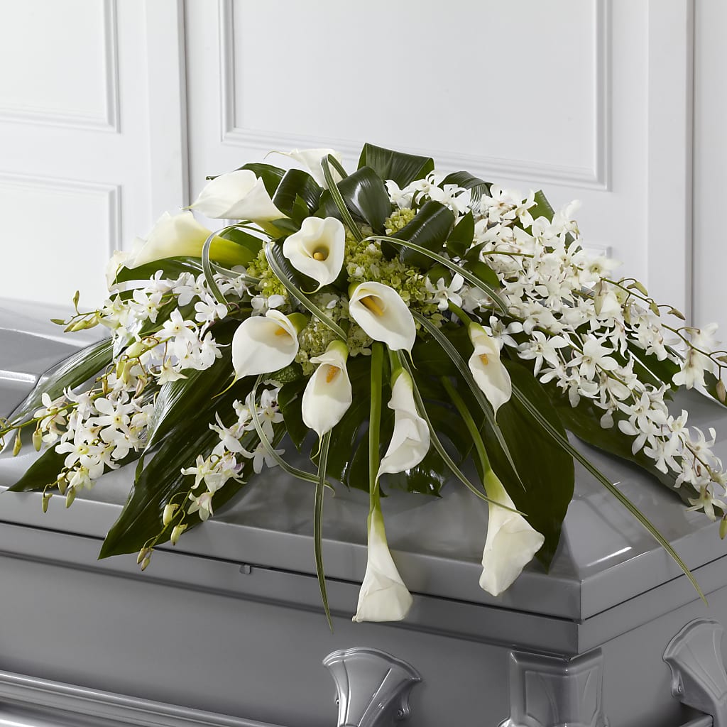 Angel Wings Casket Spray – Charming Petals, Dracut MA