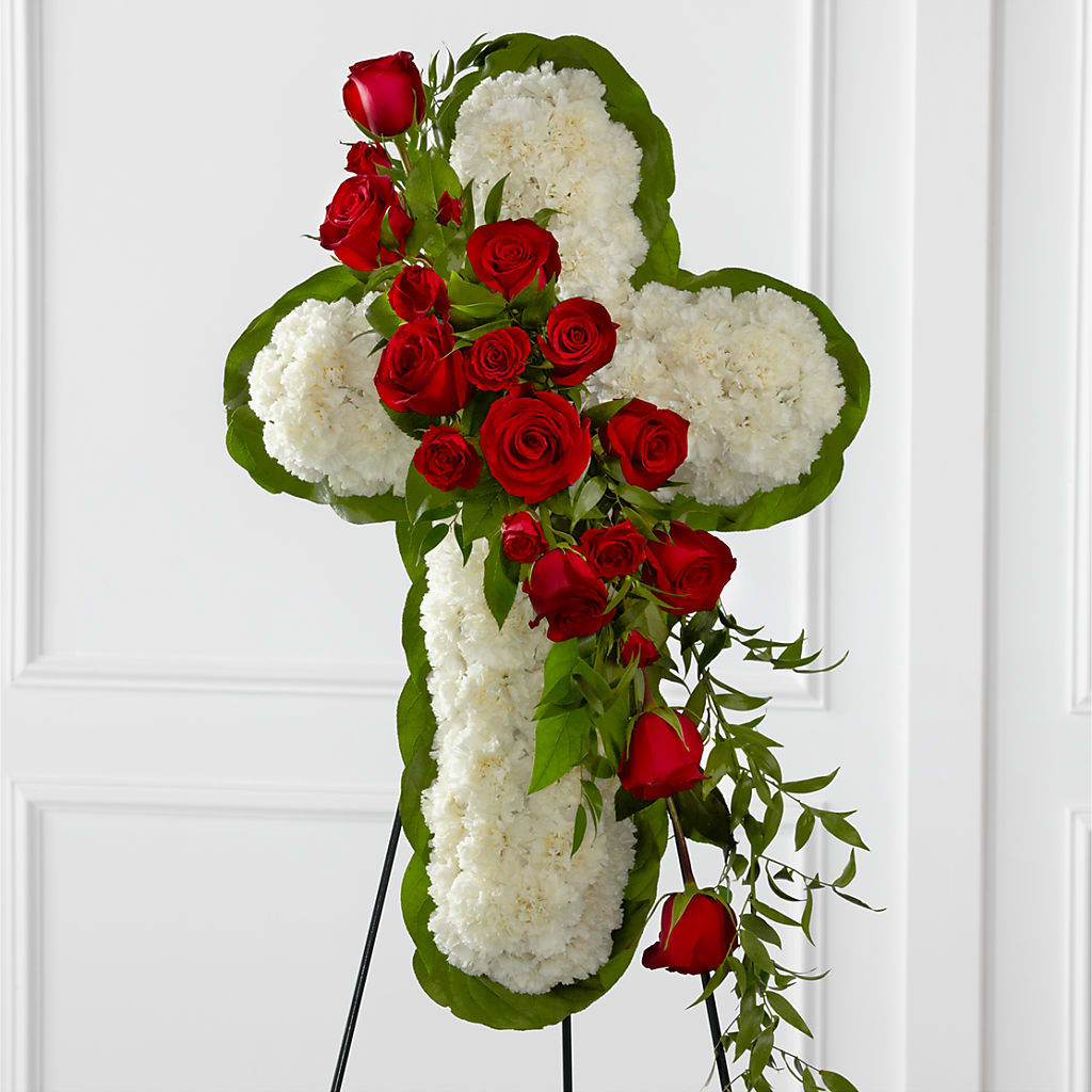 Floral Cross Easel – Charming Petals, Dracut MA
