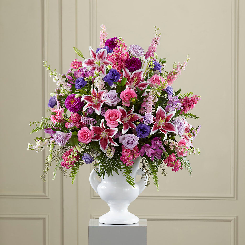 Peaceful Tribute Arrangement – Charming Petals, Dracut MA