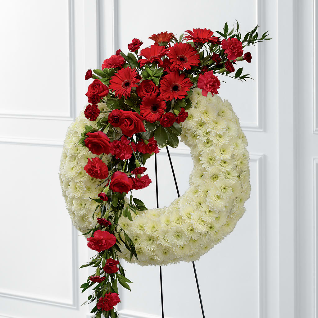 Graceful Tribute Wreath – Charming Petals, Dracut MA