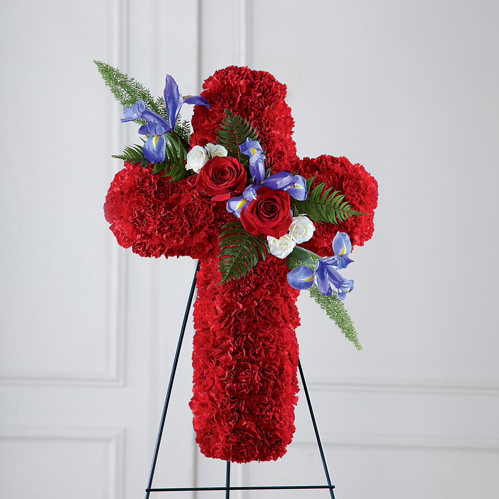 Faithful Hero Floral Cross – Charming Petals, Dracut MA