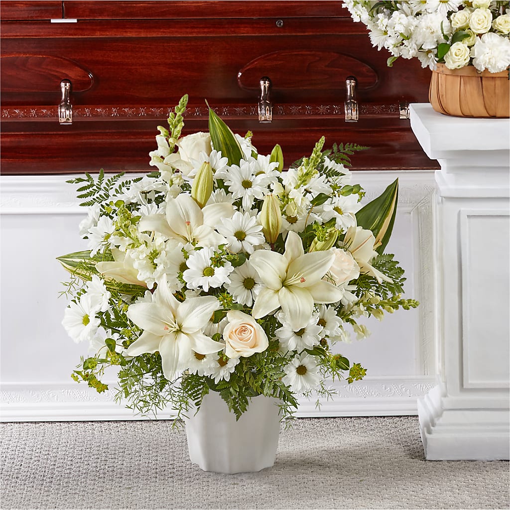 Thoughts of Tranquility Floor Basket – Charming Petals, Dracut MA