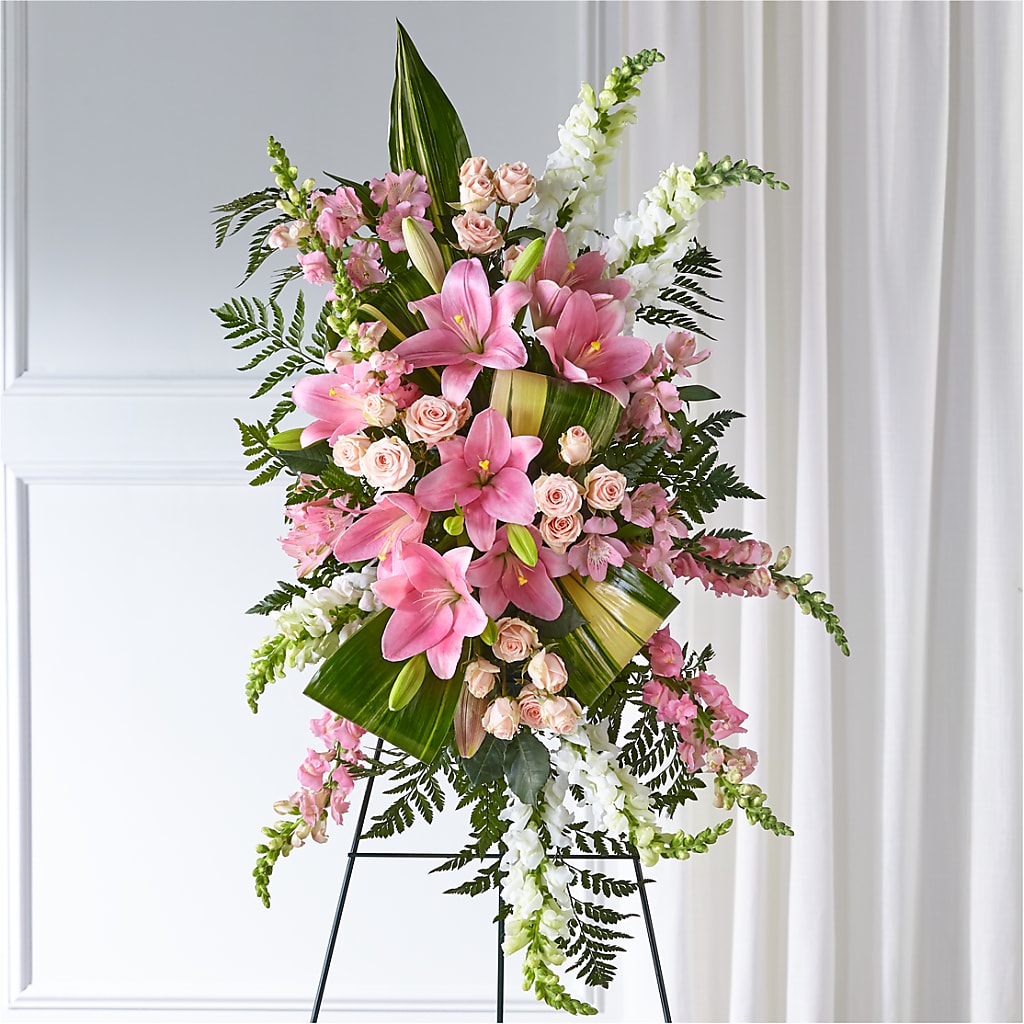 Elegant Embrace Standing Spray – Charming Petals, Dracut MA