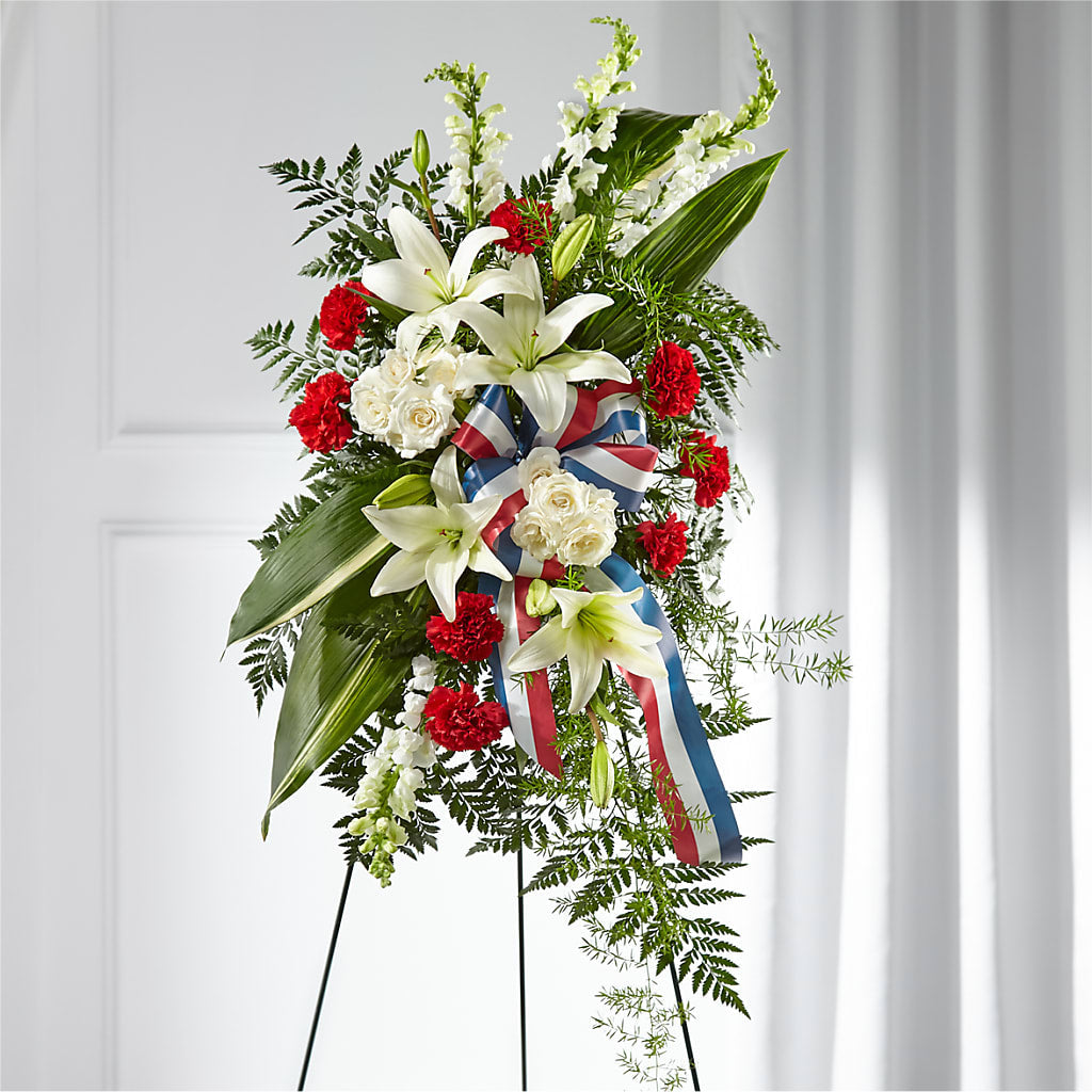 Stars of Life Standing Spray – Charming Petals, Dracut MA