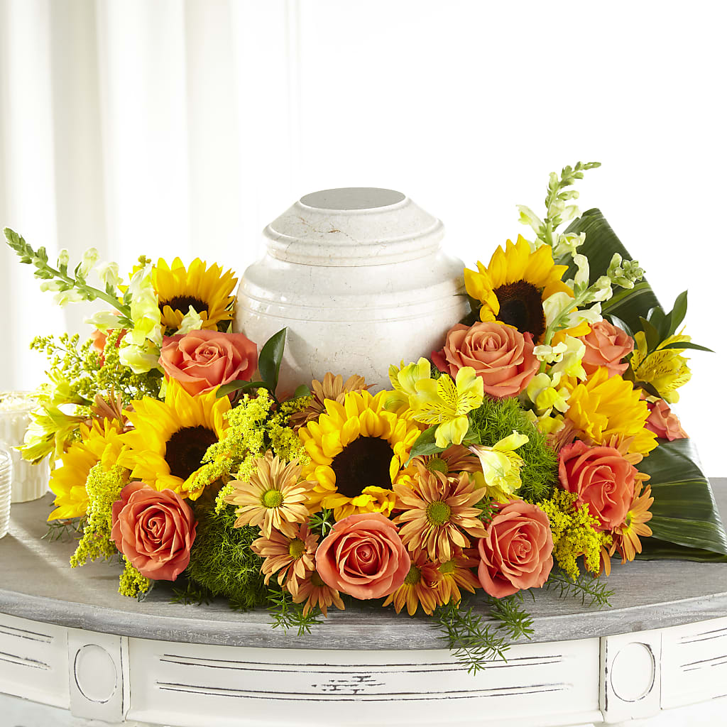 Faithful Sunflower Cremation Adornment – Charming Petals, Dracut MA
