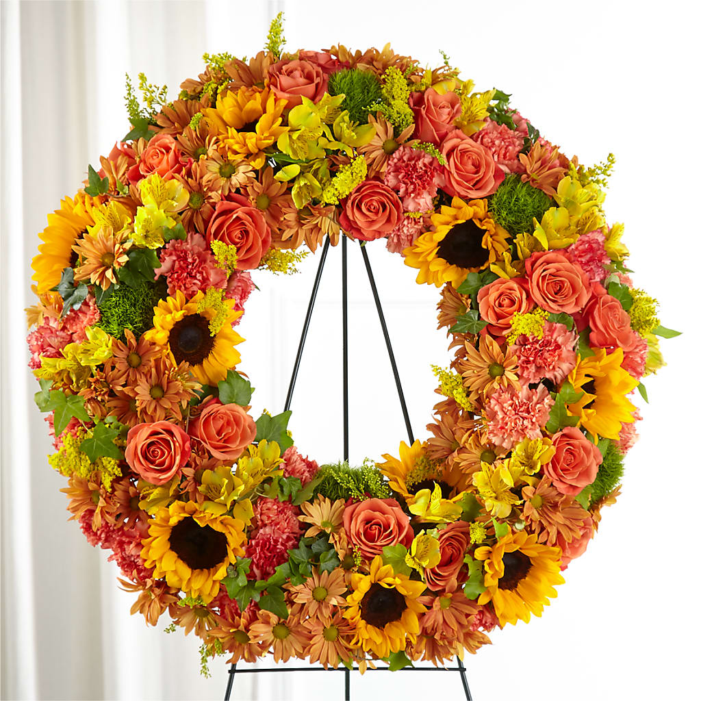 Autumnal Memories Wreath (Standard) – Charming Petals, Dracut MA