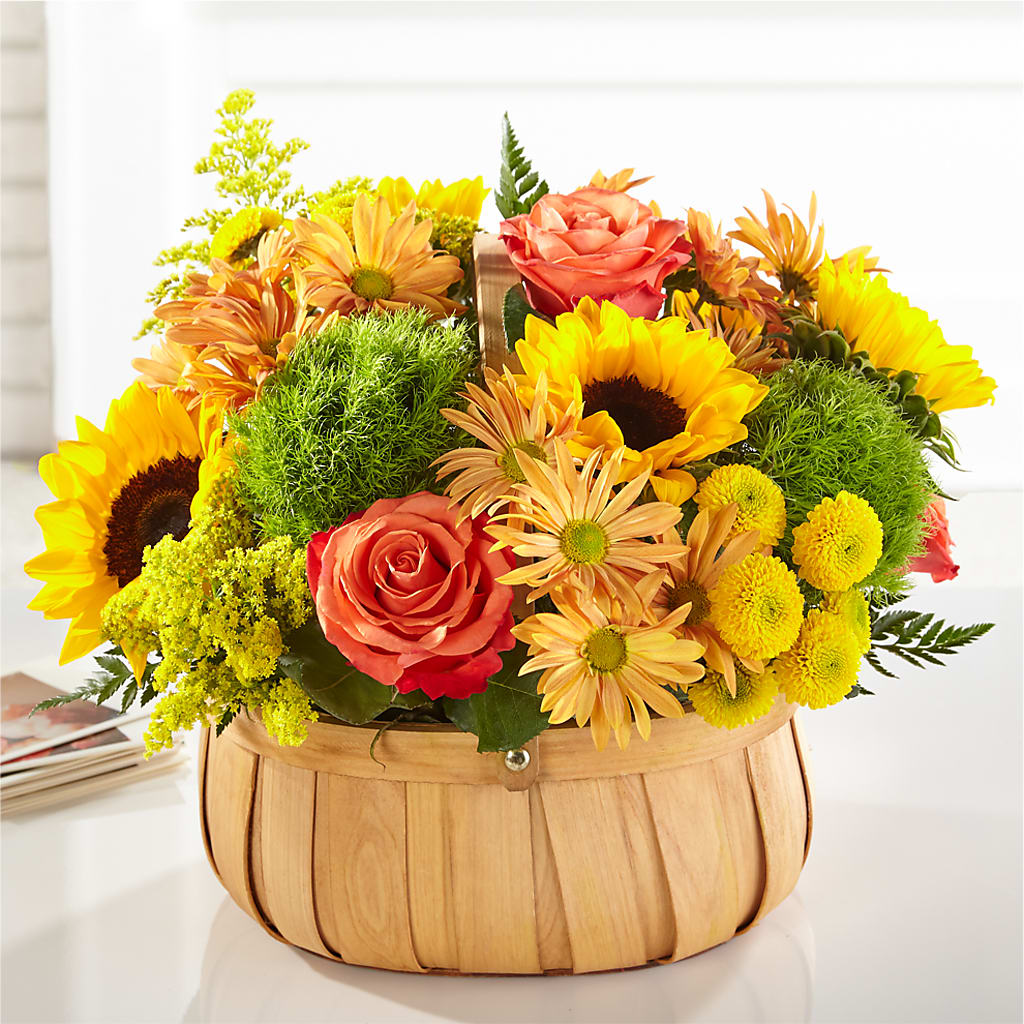 Harvest Sunflower Basket – Charming Petals, Dracut MA