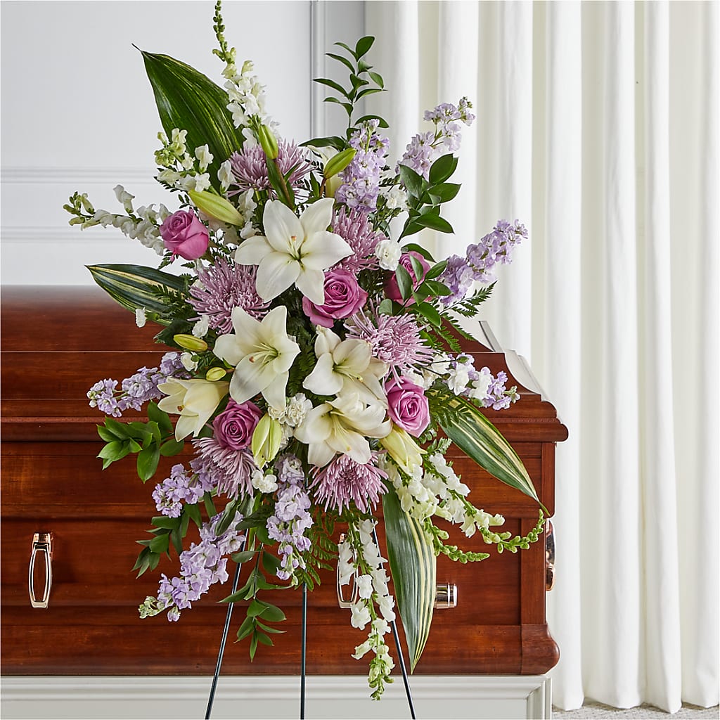 Grateful Hearts Standing Spray – Charming Petals, Dracut MA