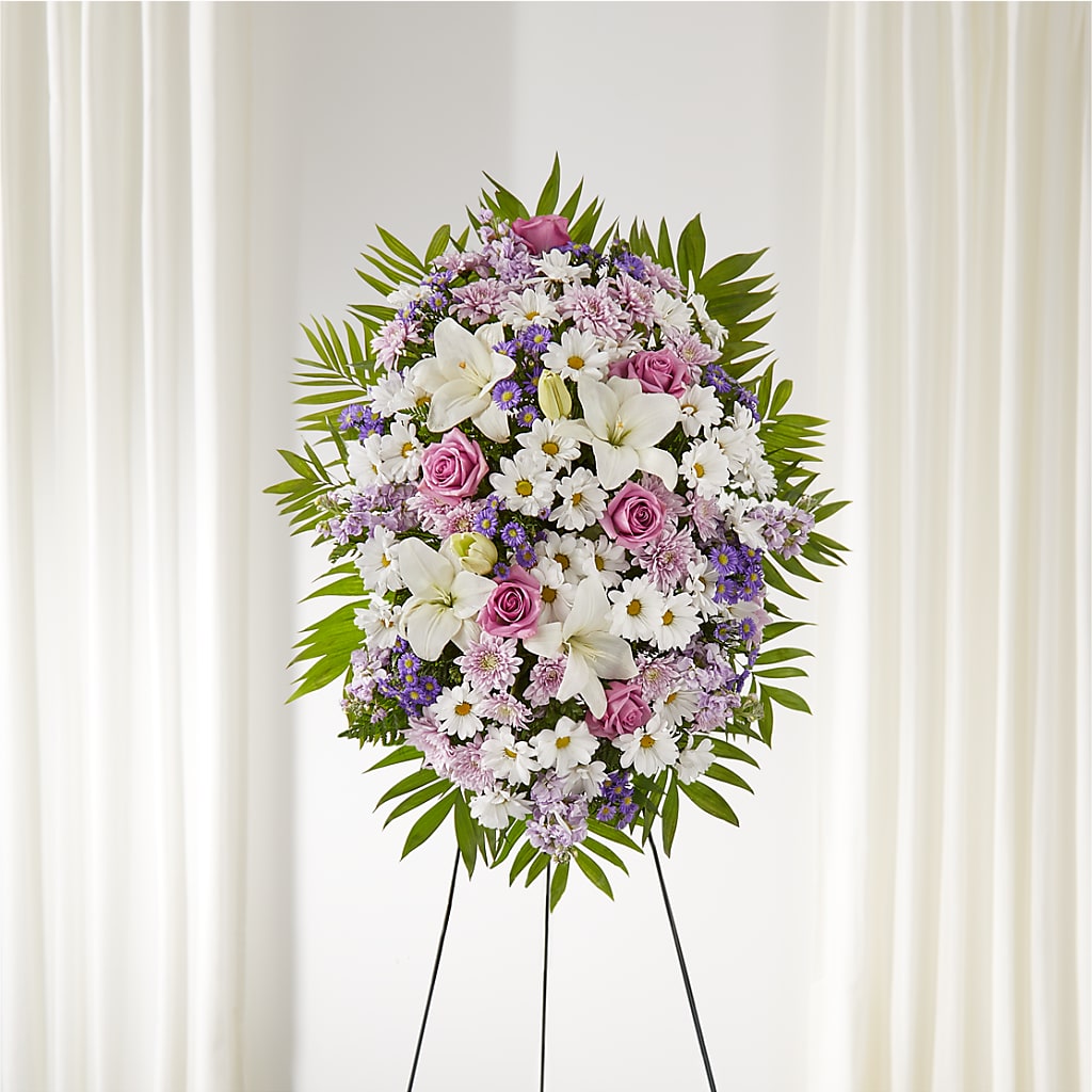 Surrounded by Love Standing Spray – Charming Petals, Dracut MA
