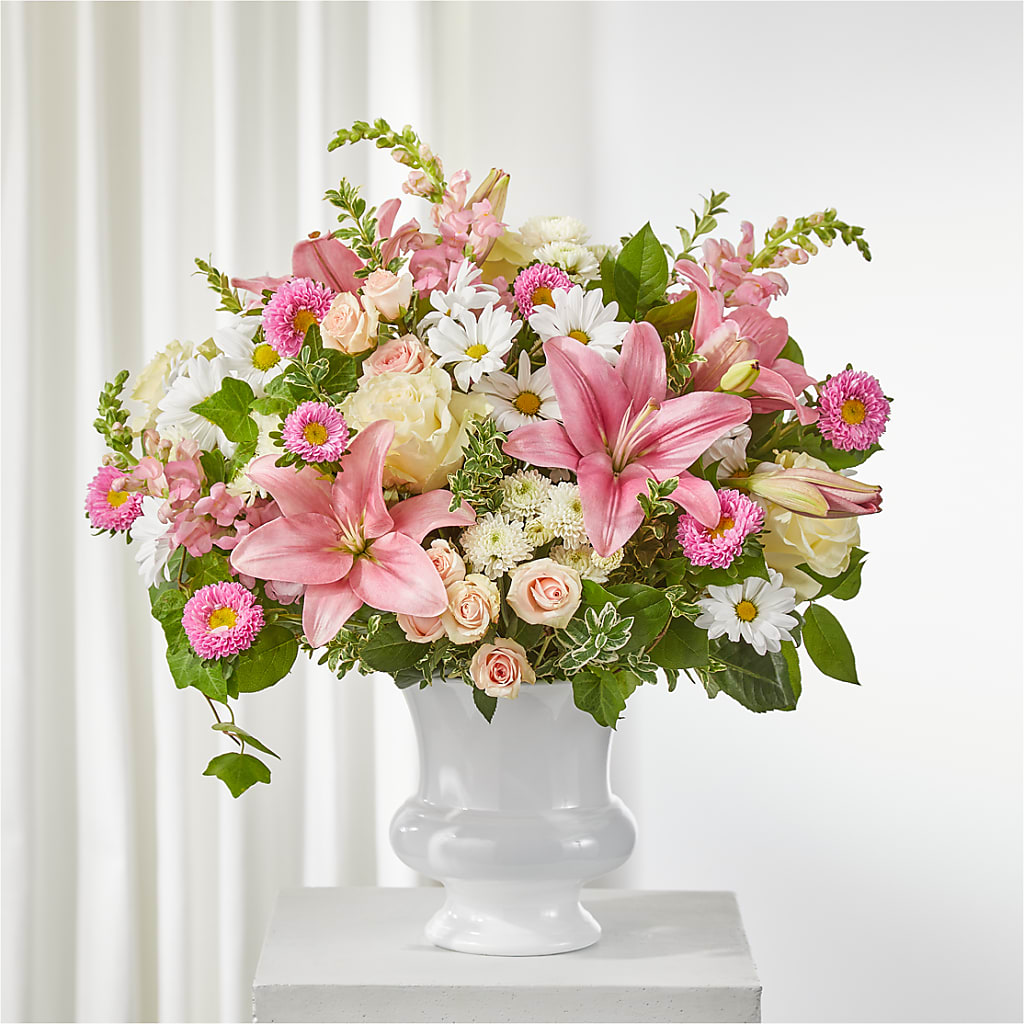 Empathetic Blooms Urn Arrangement – Charming Petals, Dracut MA