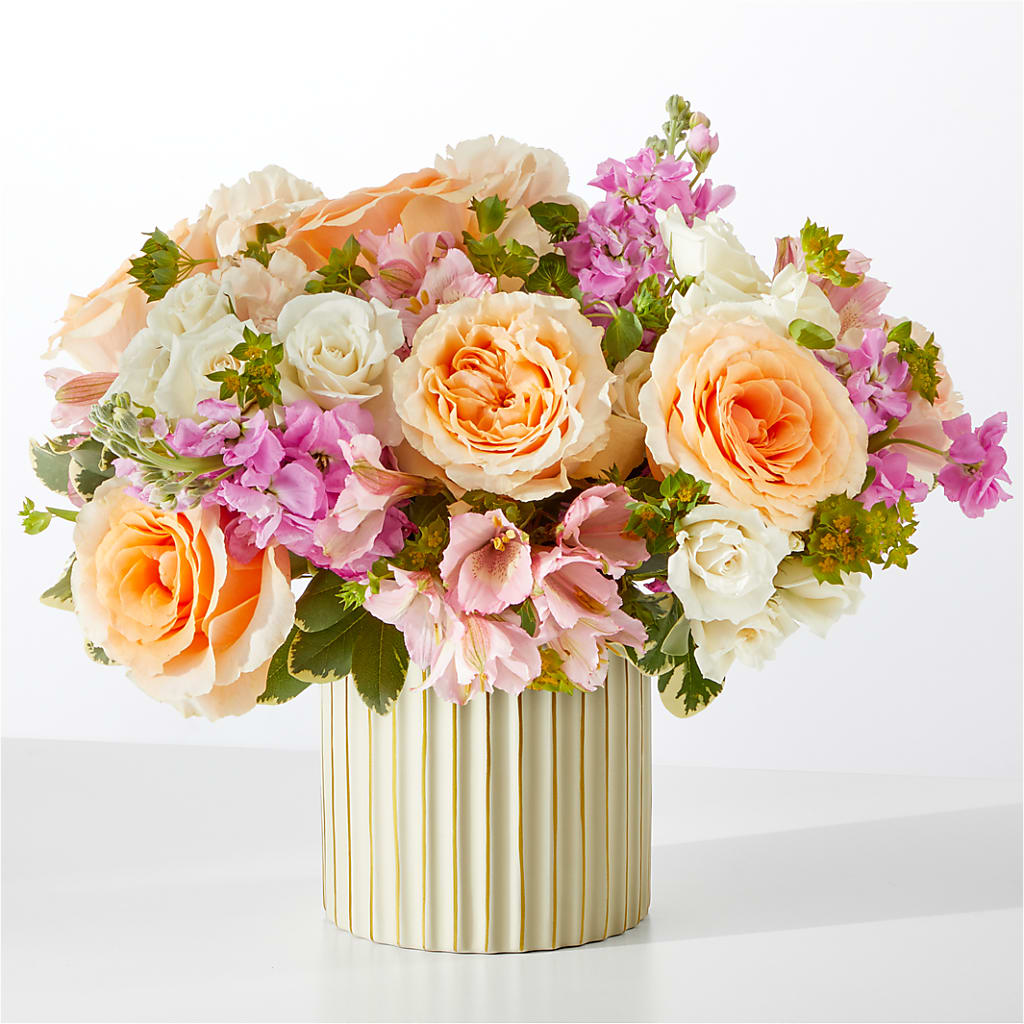 Paradise Bouquet with Ivory Vase – Charming Petals, Dracut MA