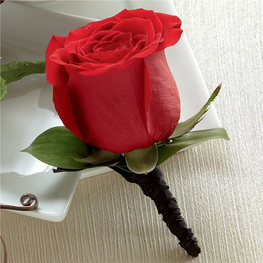 Red Rose Boutonniere – Charming Petals, Dracut MA