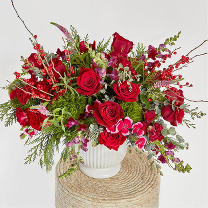 Big Red Bow Bouquet –  Charming Petals, Dracut MA
