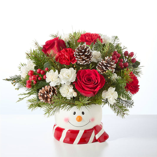 Jolly Snowman Bouquet –  Charming Petals, Dracut MA