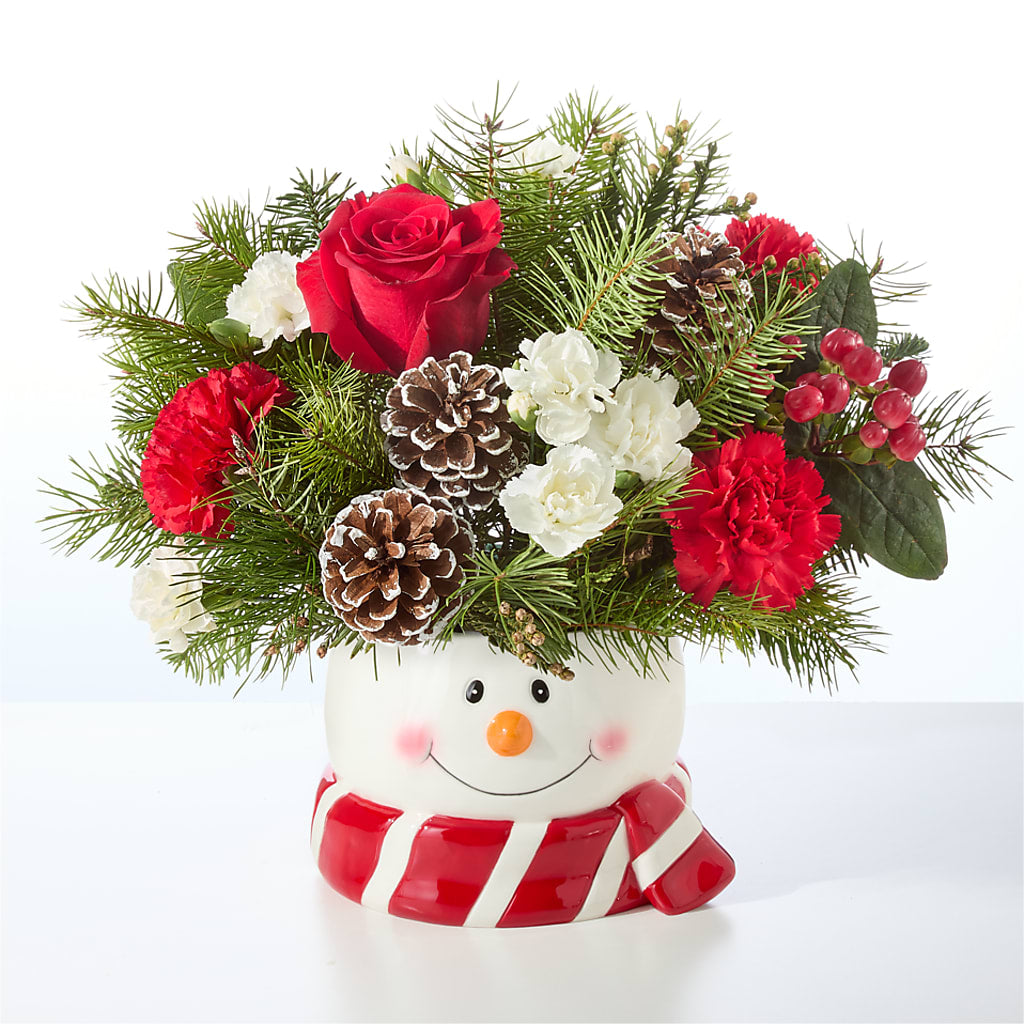 Jolly Snowman Bouquet –  Charming Petals, Dracut MA