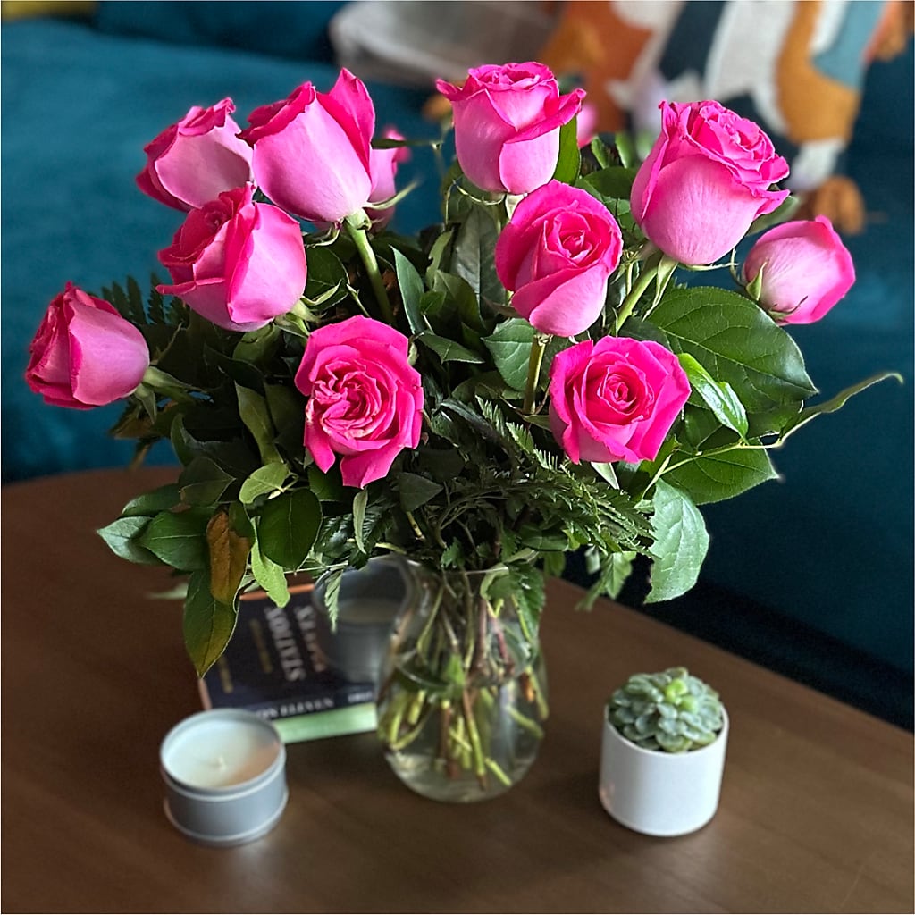 Long Stem Pink Rose Bouquet –  Charming Petals, Dracut MA