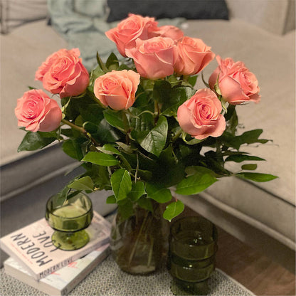 Long Stem Pink Rose Bouquet –  Charming Petals, Dracut MA
