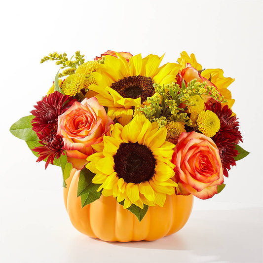 Golden Gourd Pumpkin Bouquet –  Charming Petals, Dracut MA