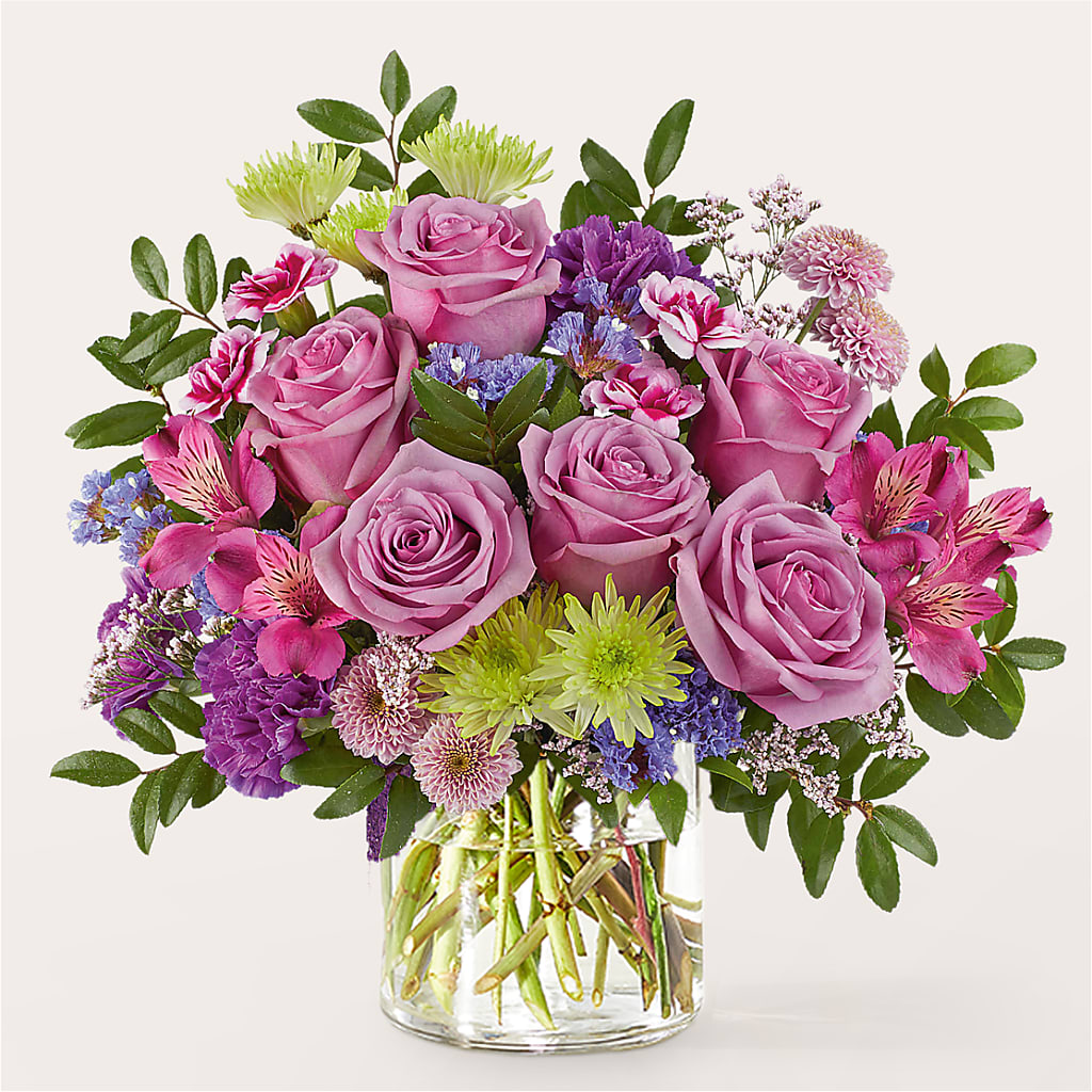Glass Half Full Bouquet –  Charming Petals, Dracut MA