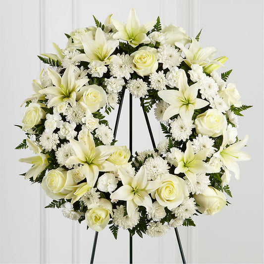 Treasured Tribute Wreath –  Charming Petals, Dracut MA
