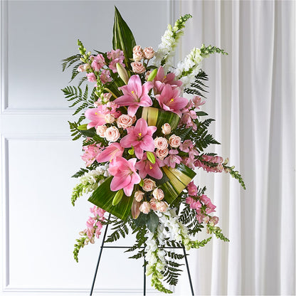 Elegant Embrace Standing Spray –  Charming Petals, Dracut MA