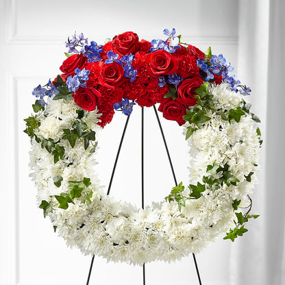 Patriotic Passion Wreath –  Charming Petals, Dracut MA