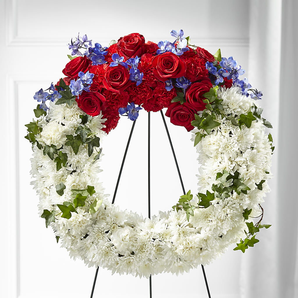 Patriotic Passion Wreath –  Charming Petals, Dracut MA