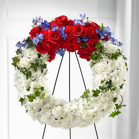 Patriotic Passion Wreath –  Charming Petals, Dracut MA
