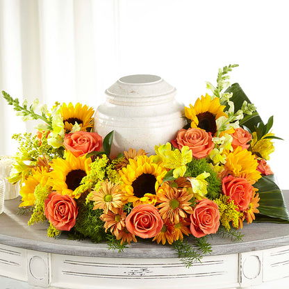 Faithful Sunflower Cremation Adornment –  Charming Petals, Dracut MA