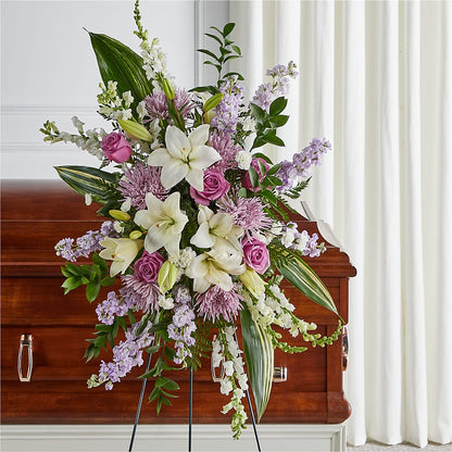 Grateful Hearts Standing Spray –  Charming Petals, Dracut MA