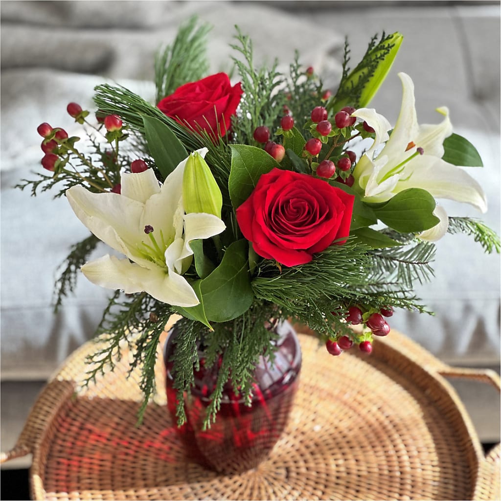 Evergreen Delight Bouquet –  Charming Petals, Dracut MA