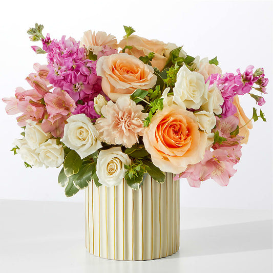 Paradise Bouquet with Ivory Vase –  Charming Petals, Dracut MA