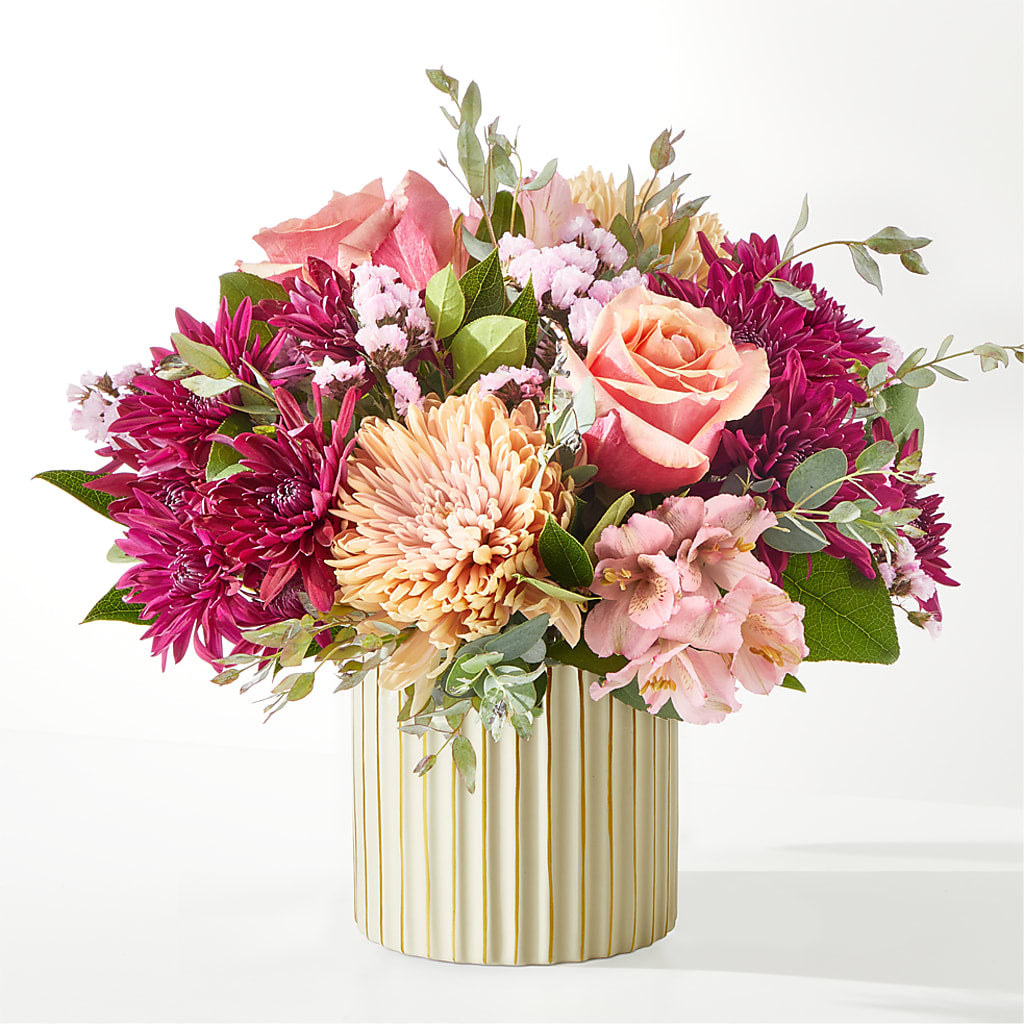 Berry Cobbler Bouquet with Ivory Vase –  Charming Petals, Dracut MA