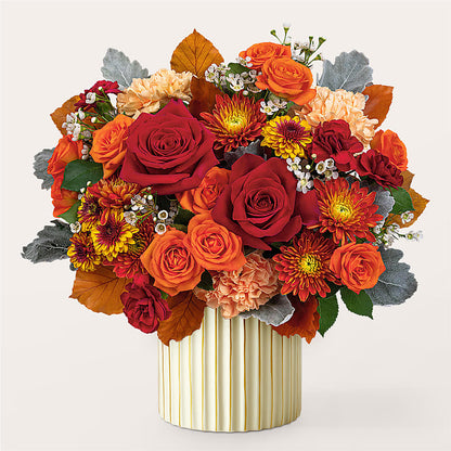 Merlot Bouquet with Ivory Vase –  Charming Petals, Dracut MA