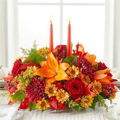 Autumn's Embrace Centerpiece –  Charming Petals, Dracut MA