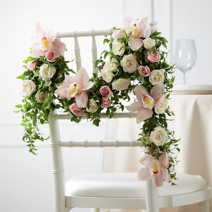Orchid Rose Chair Décor –  Charming Petals, Dracut MA