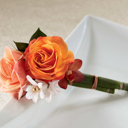 Sunset Dream Boutonniere –  Charming Petals, Dracut MA