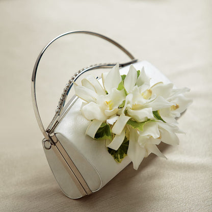 White Purse Decor –  Charming Petals, Dracut MA