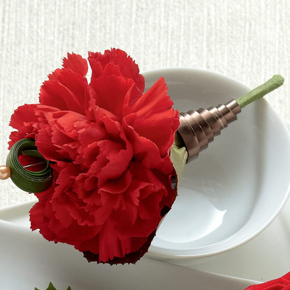 Red Carnation Boutonniere –  Charming Petals, Dracut MA
